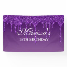 Personalisierter dunkler Lila Tropfen Glitzer Gebu