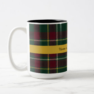 Personalisierter dunkler Tartan-Karo-Design mit in Zweifarbige Tasse