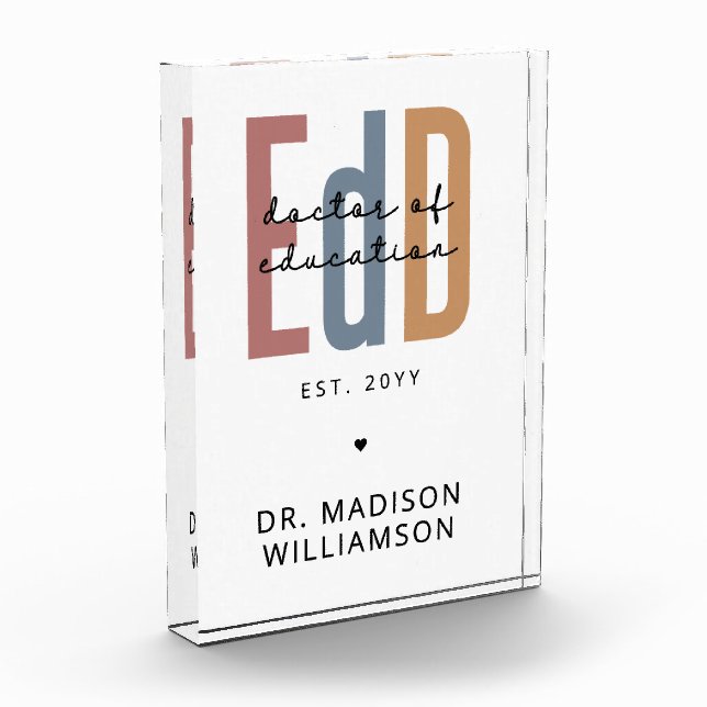 Personalisierter EdD-Doktor des Abschlusses Bildun Fotoblock (Links)