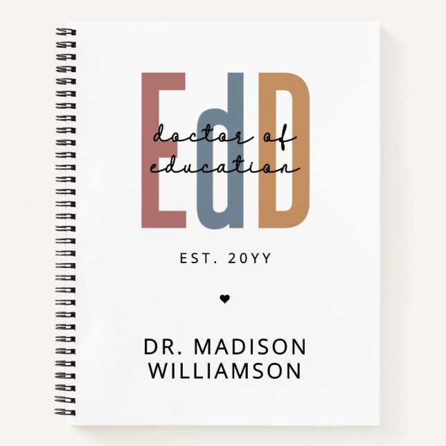 Personalisierter EdD-Doktor des Abschlusses Bildun Notizbuch (Vorderseite)