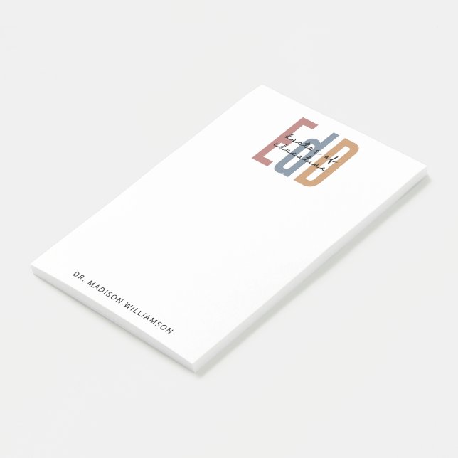 Personalisierter EdD-Doktor des Abschlusses Bildun Post-it Klebezettel (angewinkelt)