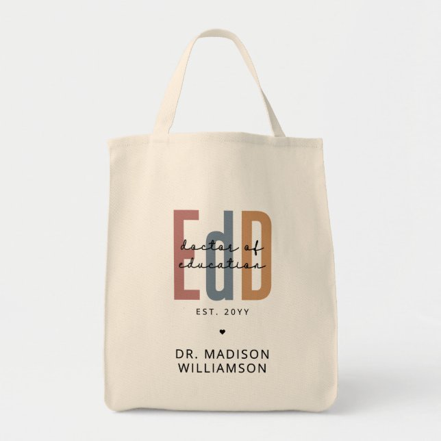 Personalisierter EdD-Doktor des Abschlusses Bildun Tragetasche (Vorne)