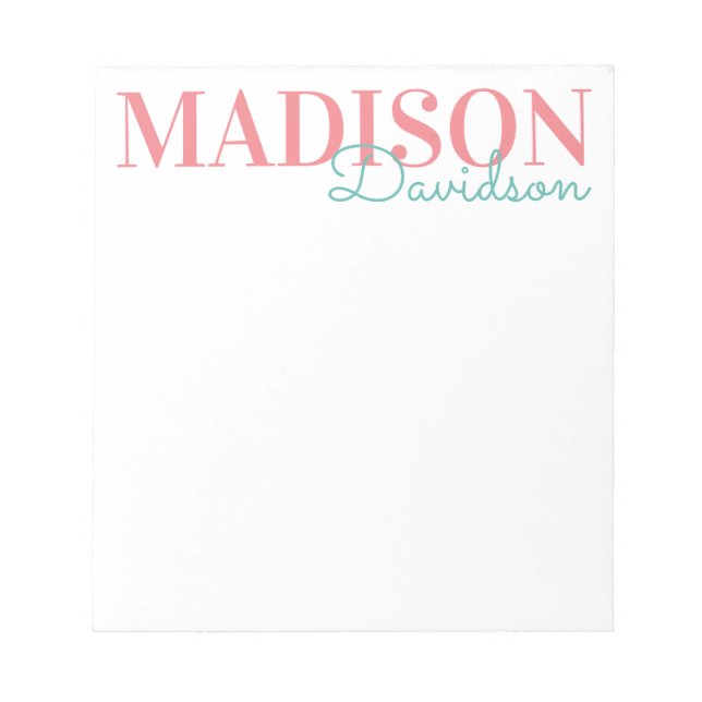 Personalisierter Editor für einen Blockskriptnamen Notizblock (Vorderseite)