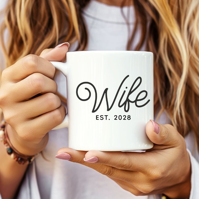 Personalisierter Ehefrau Ehemann Becher als Hochze Kaffeetasse (Wifey and Hubby matching mugs, Newlyweds first home gifts, Bachelorette party bride groom gifts)