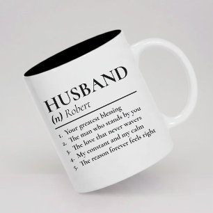 Personalisierter Ehemann-Becher Hochzeitsgeschenk Zweifarbige Tasse