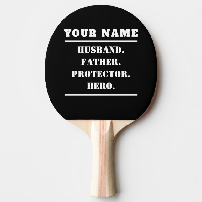 Personalisierter Ehemann Vater Protector Hero Tischtennis Schläger (Vorderseite)