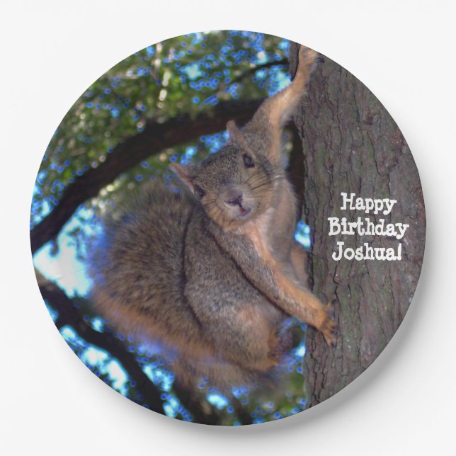 Personalisierter Eichhörnchen-Papier-Teller Pappteller (Vorderseite)