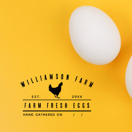 Personalisierter Eierkarton Rustikaler Familienbet Gummistempel