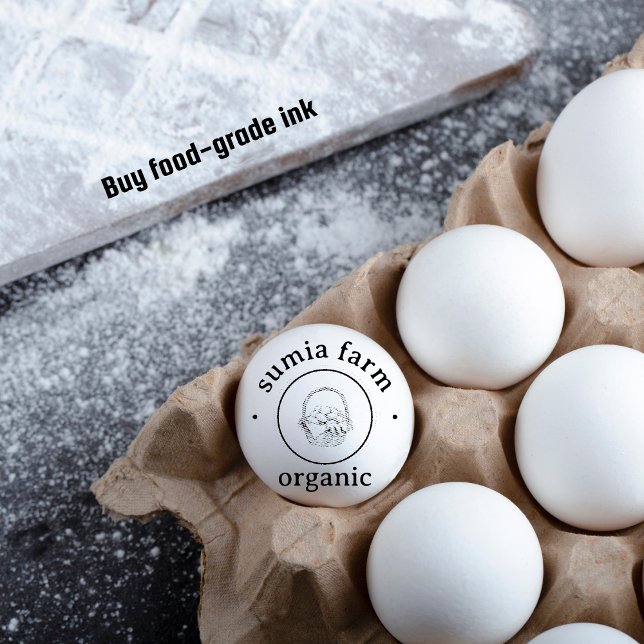 Personalisierter Eierkorb Rustikale Briefmarke Gummistempel (Organic Egg Stamp)