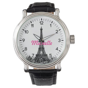 Personalisierter Eiffel-Turm Paris Armbanduhr