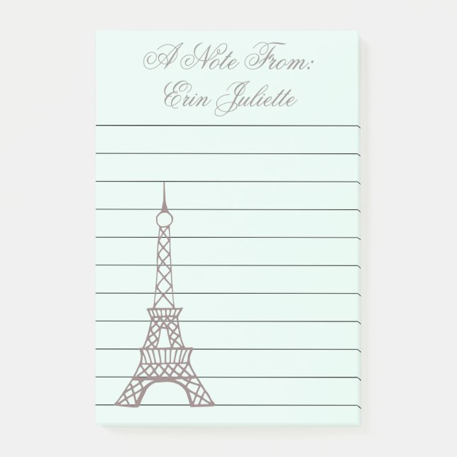 Personalisierter Eiffelturm Post It Notes Gift Post-it Klebezettel (Vorderseite)