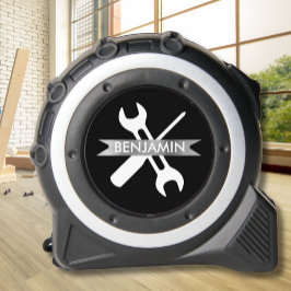 Personalisierter eigener Geschenkname Schwarzer Si Maßband