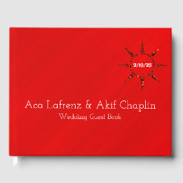 Personalisierter Einfach Eleganter Roter Glamour Gästebuch