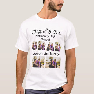 Personalisierter einfacher Abschluss 6 FotoCollage T-Shirt