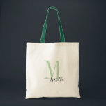 Personalisierter einfacher grüner Name und Monogra Tragetasche<br><div class="desc">Elegante moderne,  Personalisierte Monogramm und Name Tote Taschen in grün und schwarz,  einfach und stilvoll,  großartige personalisierte Brautparty Geschenke bei Hochzeitsfeier,  Brautparty oder Junggeselinnen-Abschied. Passen Sie das Monogramm bzw. den Namen mit Ihrer Wahl von Farbe und Schriftart an.</div>