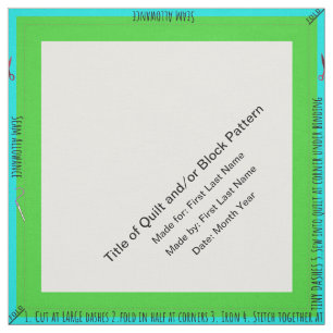 Personalisierter einfacher Quilt-Label-Corner Stoff