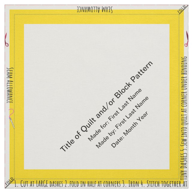 Personalisierter einfacher Quilt-Label-Corner Stoff (Muster)