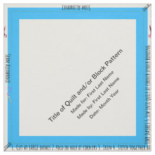 Personalisierter einfacher Quilt-Label-Corner Stoff
