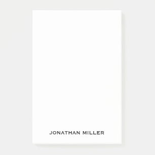 Personalisierter einfacher Schwarz-weißer Typograf Post-it Klebezettel