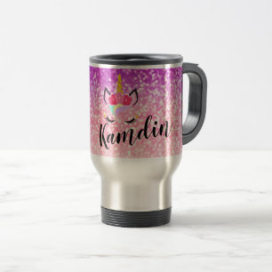 Personalisierter Einhorn-Ombre-15-Unzen-Kaffeebech Reisebecher