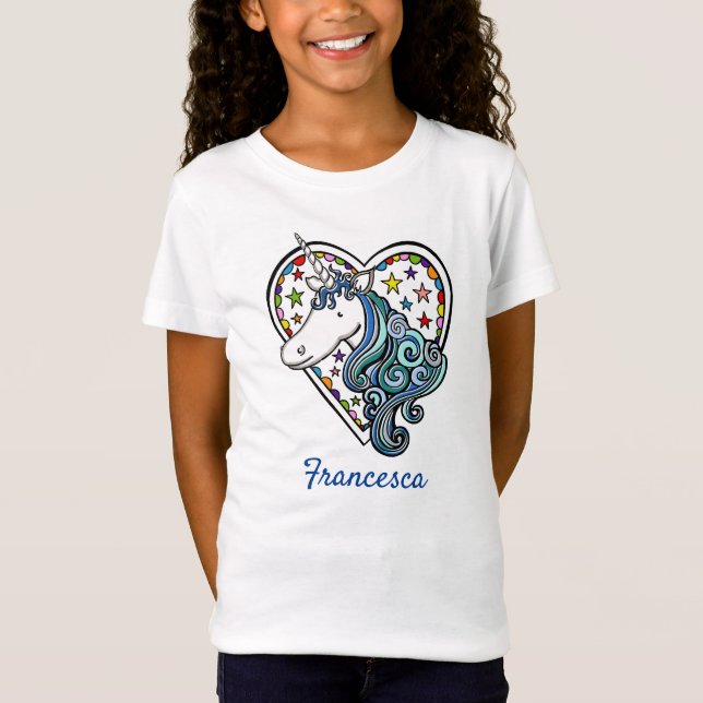 Personalisierter Einhorn T - Shirt (Vorderseite)