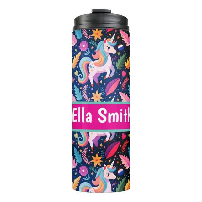 Personalisierter Einhorn-Trinkbecher Thermosbecher (Vorderseite)
