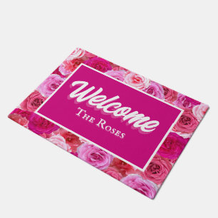 Personalisierter Einstieg in die Rosa Blume Willko Fußmatte
