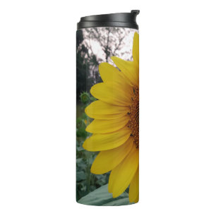 Personalisierter einzigartiger Sonnenblumen-Muster Thermosbecher