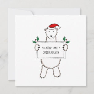 Personalisierter Eisbär Weihnachten Party Einladun