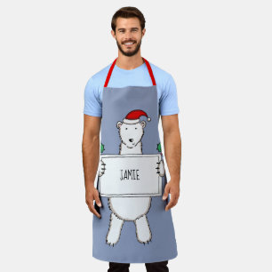 Personalisierter Eisbär Weihnachten Schürze