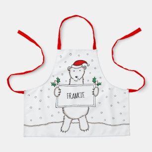 Personalisierter Eisbär Weihnachten Schürze