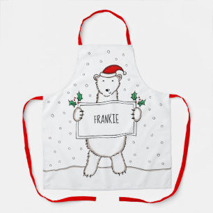 Personalisierter Eisbär Weihnachten Schürze
