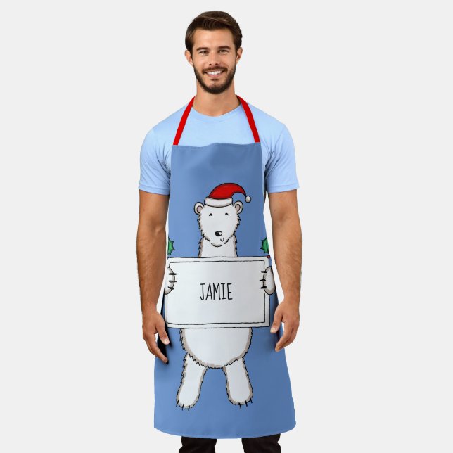 Personalisierter Eisbär Weihnachten Schürze (Getragen)