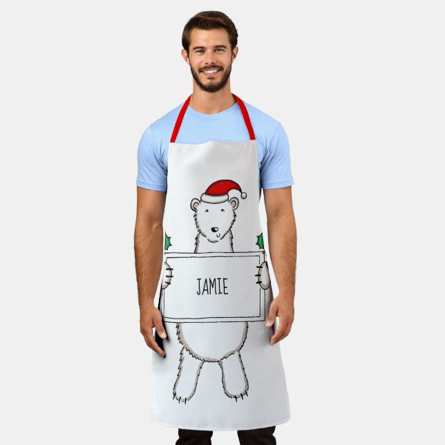 Personalisierter Eisbär Weihnachten Schürze (Getragen)