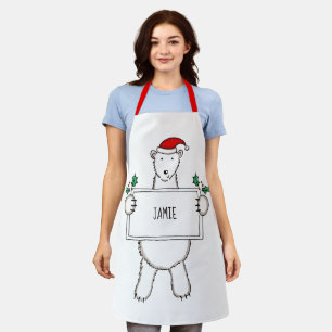 Personalisierter Eisbär Weihnachten Schürze
