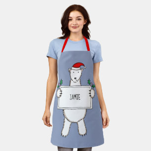 Personalisierter Eisbär Weihnachten Schürze