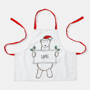 Personalisierter Eisbär Weihnachten Schürze