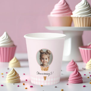 Personalisierter Eiscreme-Kopf-Geburtstag Pappbecher