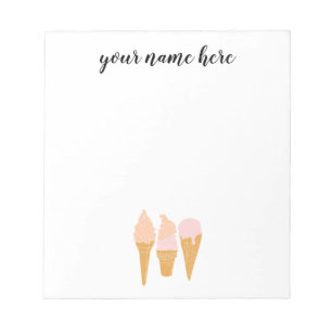 Personalisierter Eiscreme-Notizblock Notizblock
