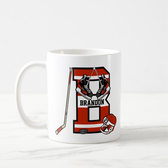 Personalisierter Eishockey der ersten Klasse Kaffeetasse (Links)