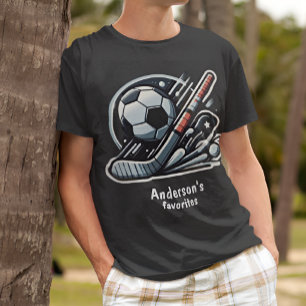 Personalisierter Eishockey & Fußball sportlich T-Shirt