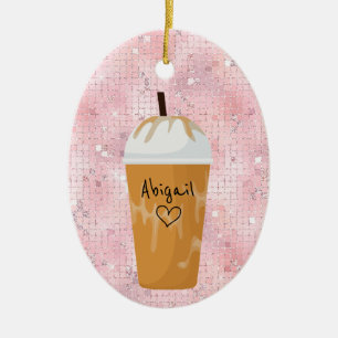 Personalisierter Eiskaffee Weihnachtsfest Keramik Ornament