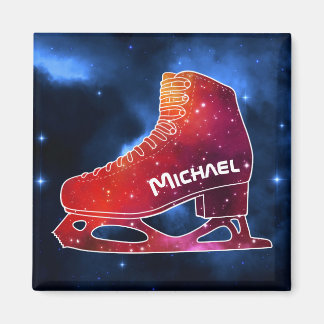 Personalisierter Eiskunstlauf-Weltraumstiefel Magnet