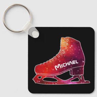Personalisierter Eiskunstlauf-Weltraumstiefel Schlüsselanhänger