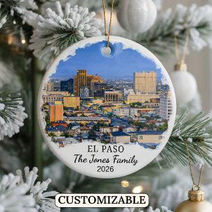 Personalisierter El Paso-Schmuck, Texas individuel Keramik Ornament
