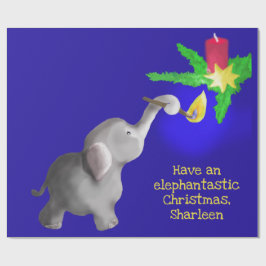 Personalisierter Elefant-astischer Weihnachtsriese Geschenkpapier