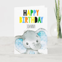 Personalisierter Elefant Niedlicher Junge Happy Bi