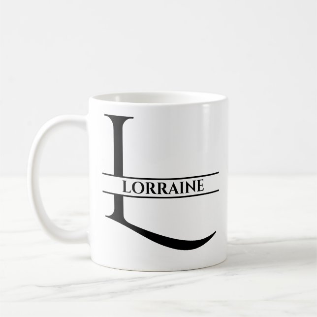 Personalisierter Eleganter Anfangsbuchstabe L Kaffeetasse (Links)
