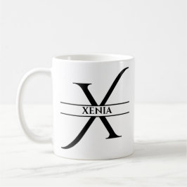 Personalisierter Eleganter Anfangsbuchstabe X Kaffeetasse