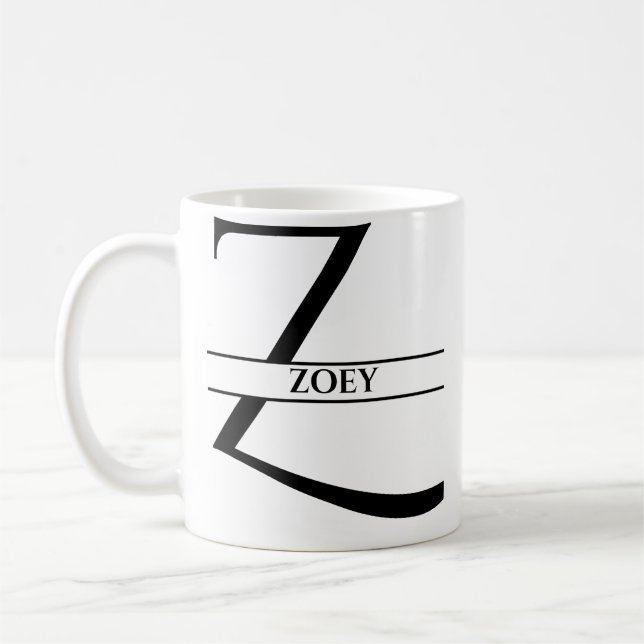 Personalisierter Eleganter Anfangsbuchstabe Z Kaffeetasse (Links)